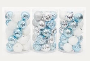 60MM CHRISTMAS BALLS | BLUE | 25 PIECE