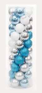 60MM CHRISTMAS BALLS | BLUE | 50 PIECE