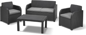 KETER CAROLINA STORAGE TABLE LOUNGE 4PCS SET - GRAPHITE