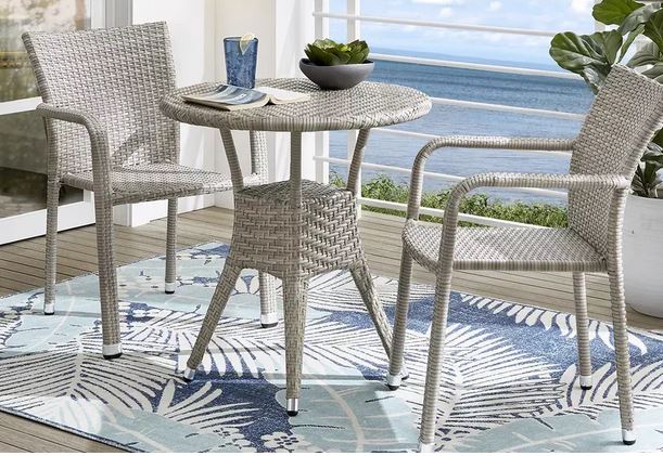 BAY TERRACE 3PC GRAY WICKER SET