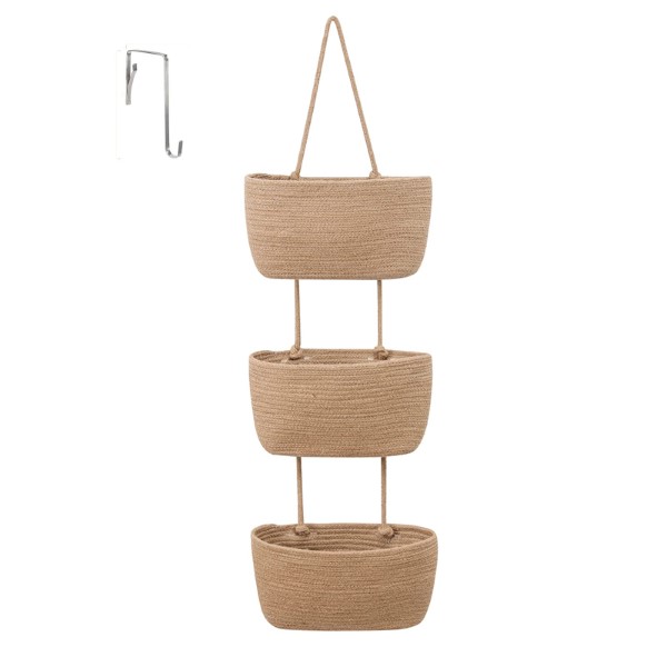 3 TIER HANGING WOVEN BIN WHT/GRY