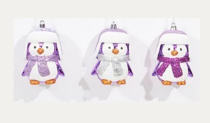 PENGUIN ORNAMENT | PURPLE | 1 PIECE