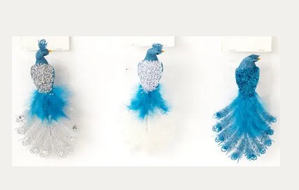 CLIP ON PEACOCK BIRD | BLUE