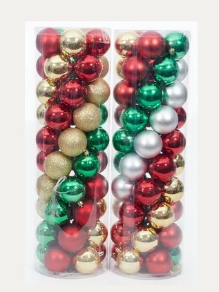 60MM CHRISTMAS BALLS | RED/GREEN/GOLD | 50 PIECE