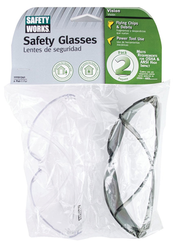 MSA 10091341 Safety Glasses, Rimless Frame