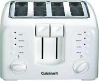 Cuisinart CPT-142 Electric Toaster, 120 V, 850 W, Plastic, White