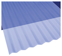 Sun N Rain 106633 Corrugated Roofing Panel, 12 ft L, 26 in W, PVC, Clear